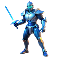 Cybernetic Knight Futuristic Armored Warrior with Sword png