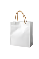Plain White Shopping Bag with Twisted Kraft Paper Handles Showcasing Minimalist Design Style png