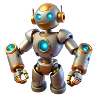 Advanced Robotic Design Futuristic Metal Bot with Glowing Lights png