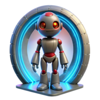 Futuristic Robot in Illuminated Portal AI, Technology, and Innovation png