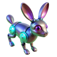 Cybernetic Rabbit A 3D Render of a Futuristic Mechanical Hare png
