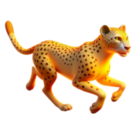 Golden Cheetah in Motion A 3D Render of a Running Big Cat png