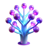 Abstract Glowing Tree 3D Render of a Futuristic, Illuminated Branching Structure png