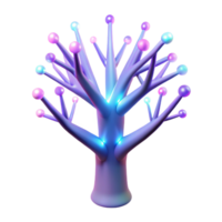 Abstract Glowing Tree 3D Render of a Network Structure png