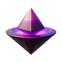 Luminous Geometric Form 3D Render of Illuminated Crystal png