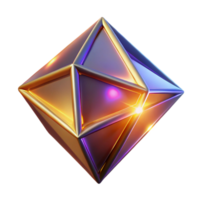 Luminous Geometric Abstract 3D Render of a Sparkling Crystal png