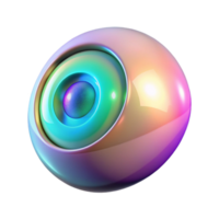 Abstract Orb Iridescent 3D Render of a Colorful Sphere with Concentric Circles png