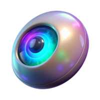 Abstract 3D Render of a Futuristic Eye Orb with Glowing Nebula png