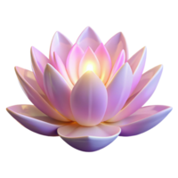 Illuminated Lotus Flower A 3D Render of Serenity and Inner Light png
