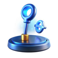 Unlocking Innovation A 3D Model of Abstract Key and Mechanism png
