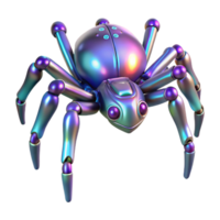 Metallic Iridescent Robotic Spider 3D Render of an Eight Legged Automaton png