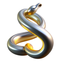 Abstract Metallic Spiral 3D Render of a Smooth, Intertwined Shape png