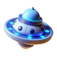 Futuristic Spaceship Design 3D Render of a Sleek, Glowing UFO png