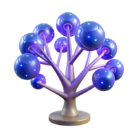 Abstract Glowing Orb Tree 3D Render of Futuristic Illuminated Sculpture png