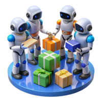 Automated Gift Delivery System Robots and Efficient Package Handling png