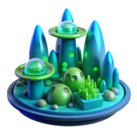 Alien Landscape 3D Render of a Fictional Planet png