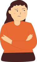 Person Confused Character in Flat Design. vector