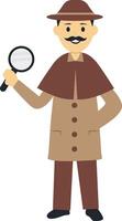 Detective Professional Character Isolated on White Background vector