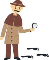 Detective Professional Character in Flat Design vector