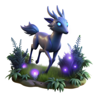 Enchanted Forest Deer 3D Render of a Magical Creature in a Mystical Setting png