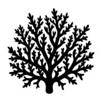 a black and white silhouette of a coral tree vector
