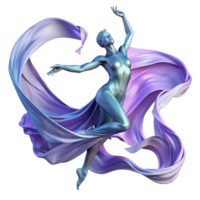 Abstract Figure in Flowing Fabric A 3D Render of Grace and Movement png