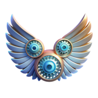 Mechanical Wings with Gears A 3D Render of Abstract Art png