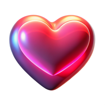 Abstract Double Heart 3D Render of a Shiny, Gradient Heart png
