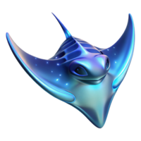 Luminous Stingray 3D Render of a Bio Luminescent Aquatic Creature png