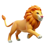 Animated Lion in Motion 3D Model of a Running Lion png
