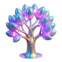 Iridescent Tree 3D Render of a Colorful, Ornamental Tree png