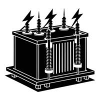 an illustration of a transformer with three wires vector
