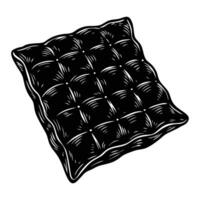 a black and white drawing of a pillow vector