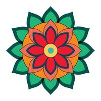 a colorful flower with a green center vector