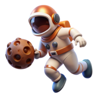 Astronaut in Space Exploring a Celestial Body png