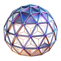 Abstract Geometric Sphere 3D Render of Interconnected Nodes and Triangular Facets png