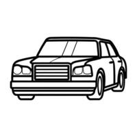 a black and white drawing of a car vector