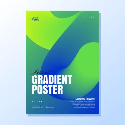 Abstract green gradient poster design