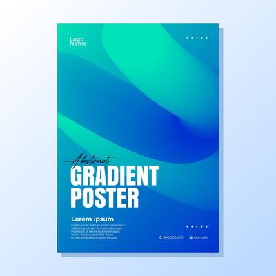 Abstract blue gradient poster design