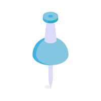 A small pin with a flat, wide head, used to attach papers or documents. vector