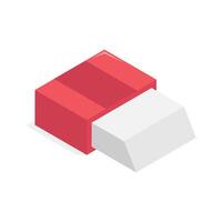 An eraser icon, ideal for digital, educational, and artistic applications vector