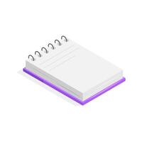 Notebook isometric icon in modern style,. vector