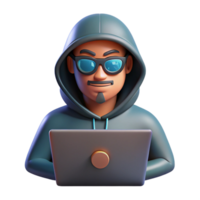 Mysterious Hacker 3D Render Cybersecurity, Digital Privacy, Anonymous User, Online Security, Data Protection, Internet Crime, Computer Network, Coding, Virtual World, Digital Identity png