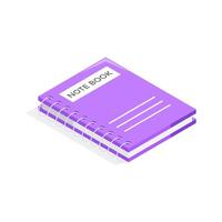 Notebook isometric icon in modern style.. vector