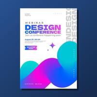 Modern poster design gradient blend shape vector