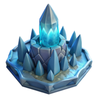 Luminous Ice Crystal Spire A 3D Render of a Fantasy Structure png