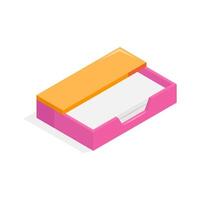A vibrant isometric icon of a card holder, suitable for business cards or notes vector