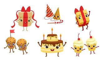 Set of attributes for a birthday. illustration. vector