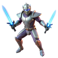 Dual Wielding Knight Fantasy Game 3D Render png