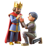 3D Render of a King and a Knight A Royal Encounter png